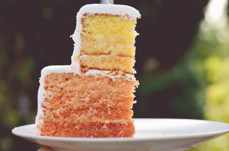 Rezept für eine zweistöckige Ombré-Torte