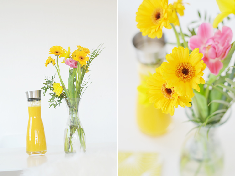 gelbe Wohnzimmerdeko und Frühlingsputz-Checkliste