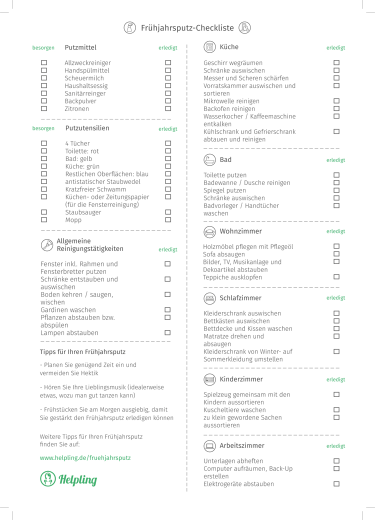 gelbe Wohnzimmerdeko und Frühlingsputz-Checkliste