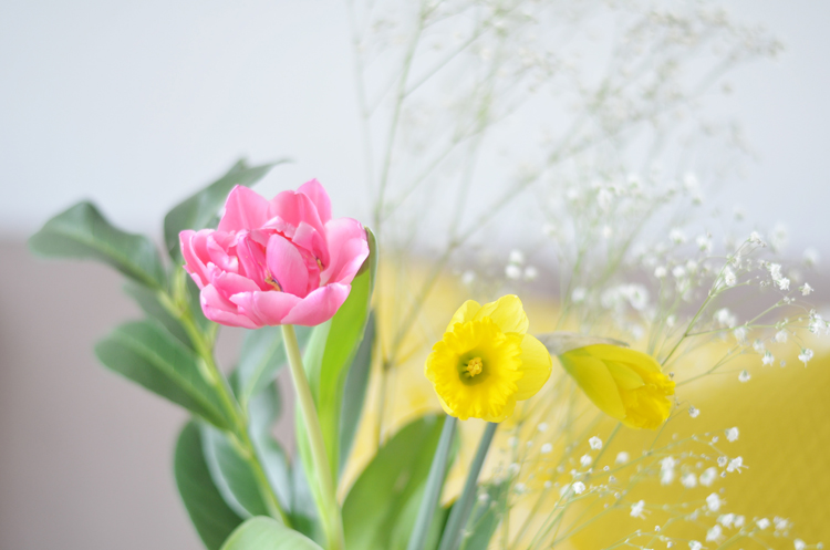 gelbe Wohnzimmerdeko und Frühlingsputz-Checkliste