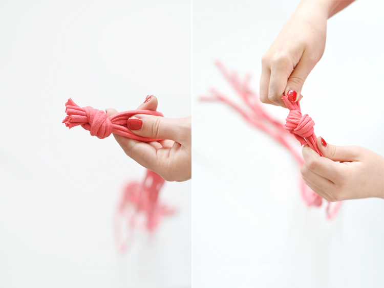 Blumenampel aus Jersey-Garn selber machen