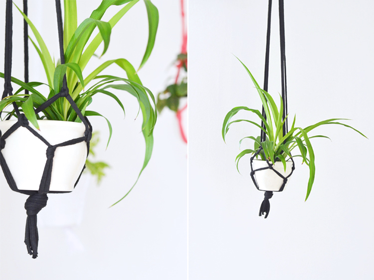 Blumenampel aus Jersey-Garn selber machen