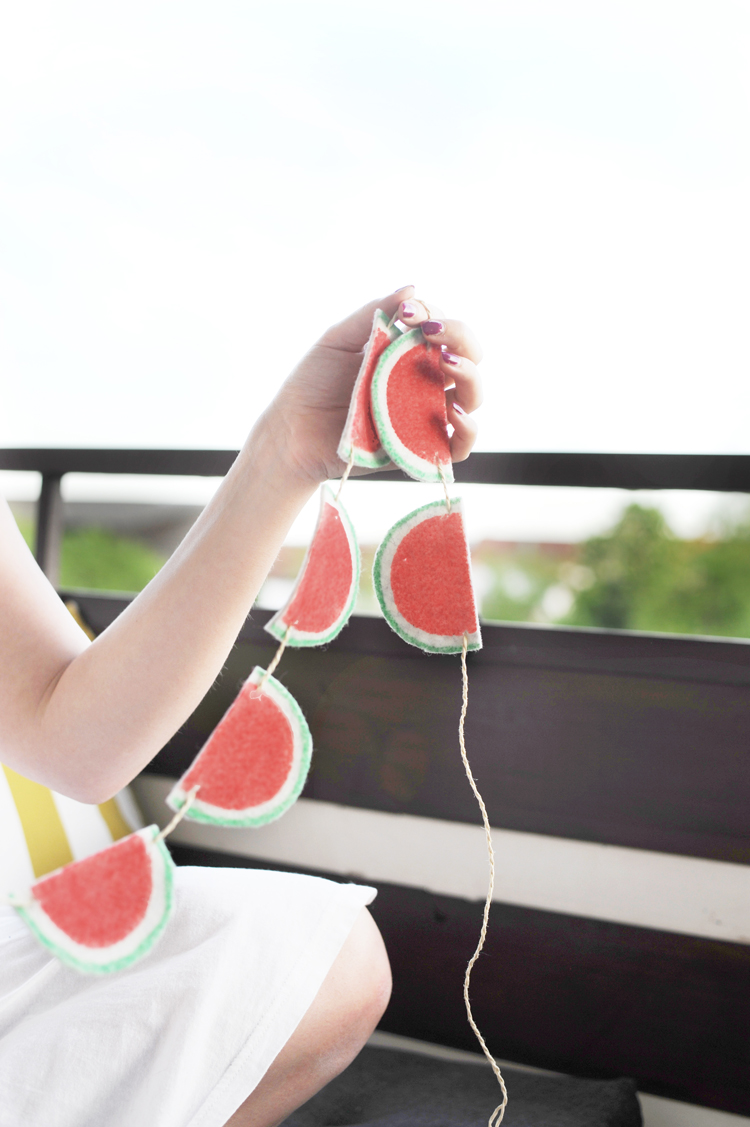 Melonen-Girlande aus Filz für den Balkon 