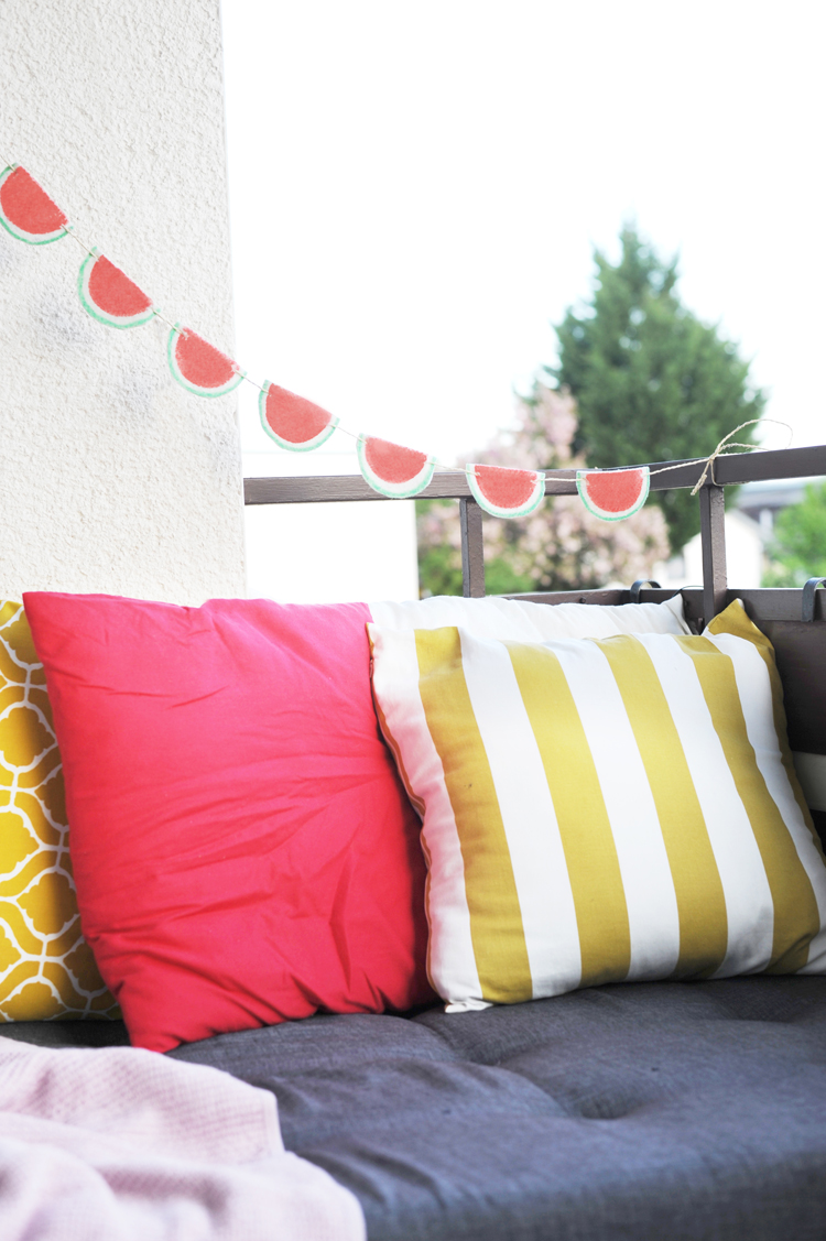 Melonen-Girlande aus Filz für den Balkon 