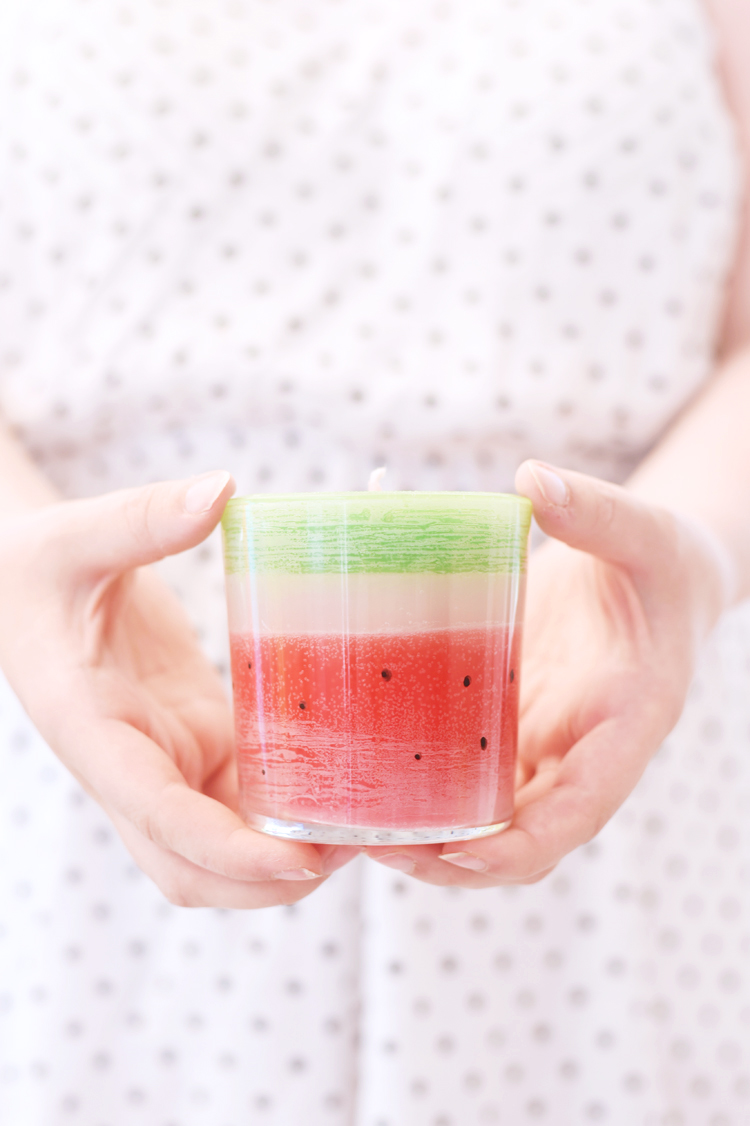 Wassermelonen Kerze als DIY Geschenkidee